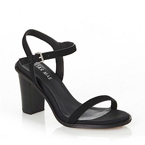 Alias Mae Everly Black Leather Mid Heel Sandals - Picture 3 of 9